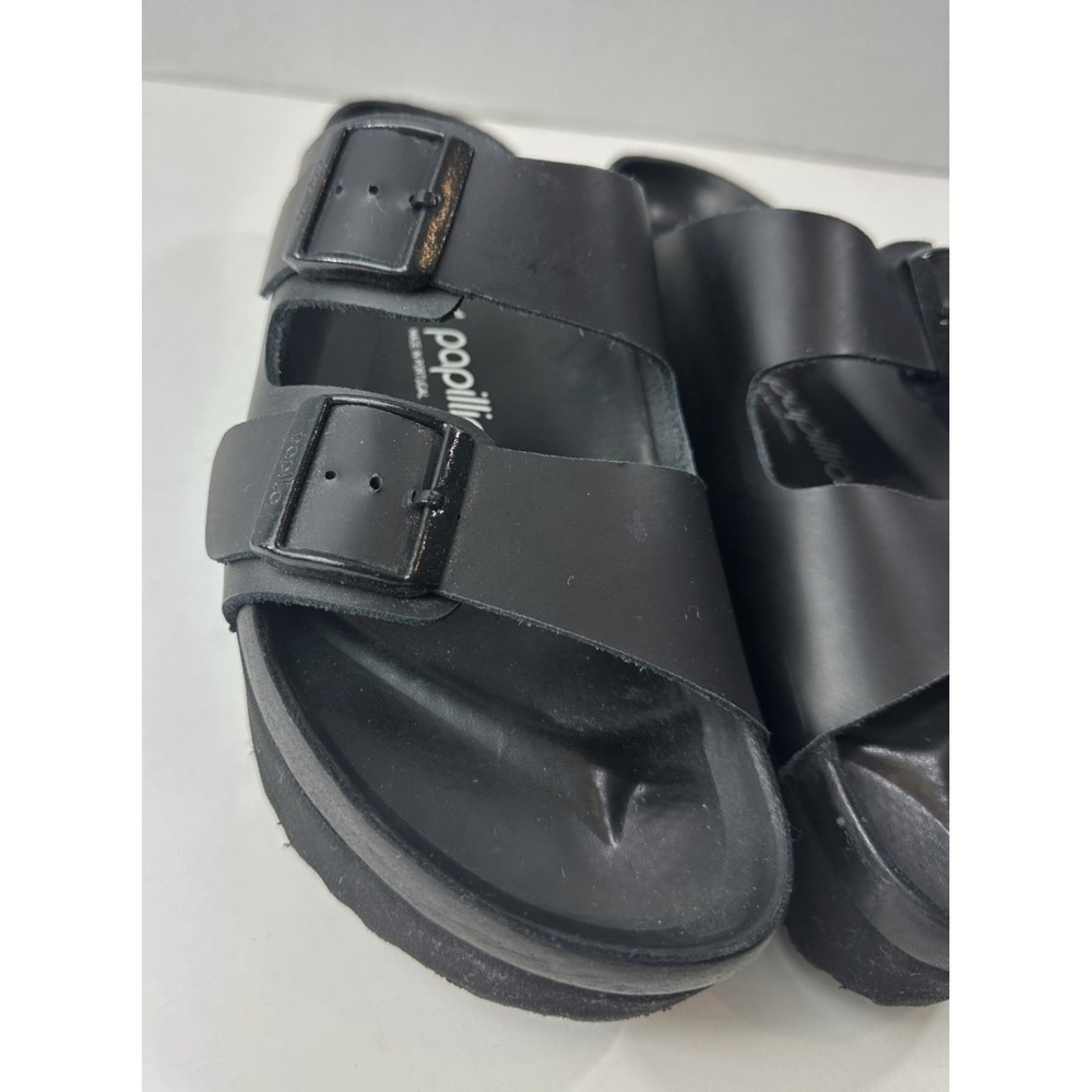 Birkenstock Papillio Arizona Flex Platform Sandals 2 Strap Buckle Black 40 L9 M7 - Picture 4 of 16